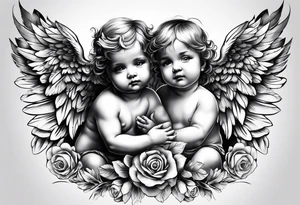 baby angel tattoo idea