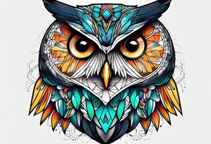 Owl with eyes tattoo idea