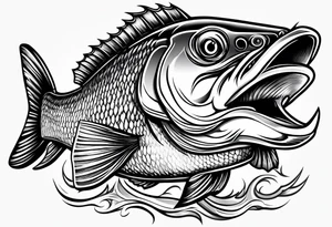 walleye with teeth tattoo idea