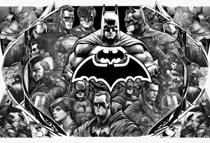 Batman collage for arm sleeve tattoo idea