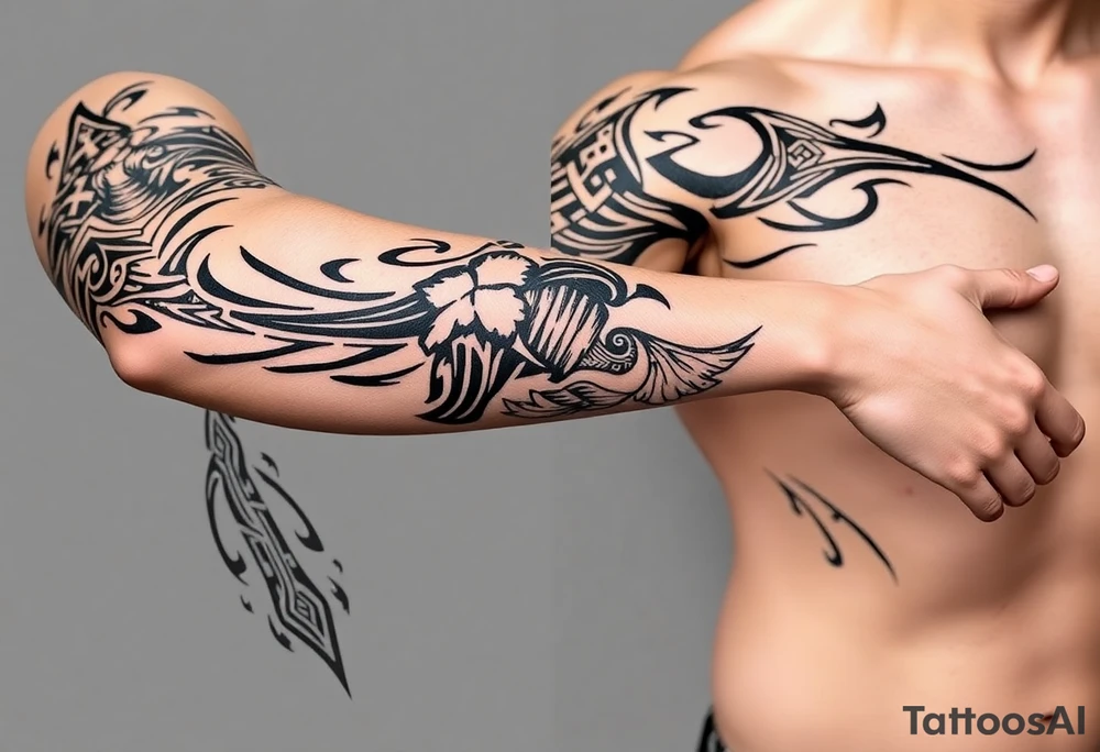 Sicilian coast with oceanic aesthetic tattoo idea