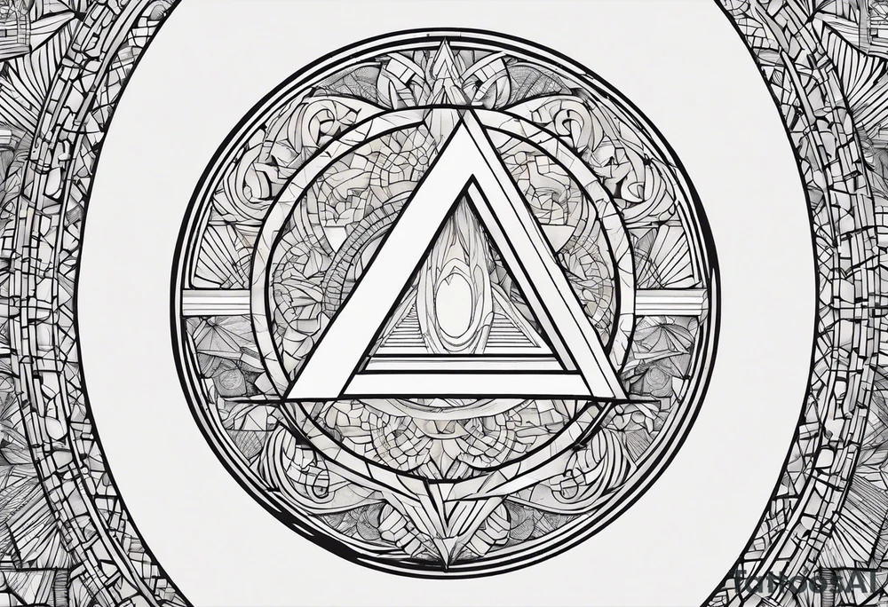 letter delta inside a chain circle, subtle, womanly, simplistic tattoo idea