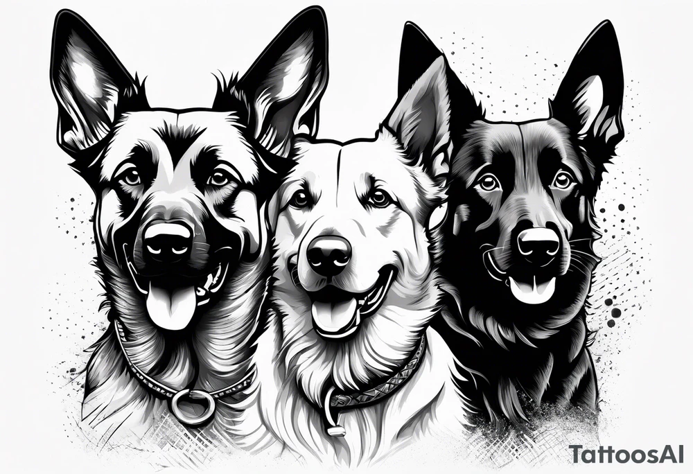 Belgian malinois, Scottish terrier, border collie, papillon tattoo idea