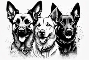 Belgian malinois, Scottish terrier, border collie, papillon tattoo idea