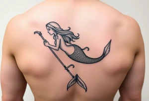 Mermaid with crutches tattoo idea