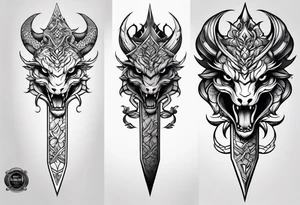 Snake head dagger tattoo idea