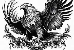 tattoo featuring an American eagle, aggressive


add the words death before dishonor on a scroll or something, add a sword or knife tattoo idea