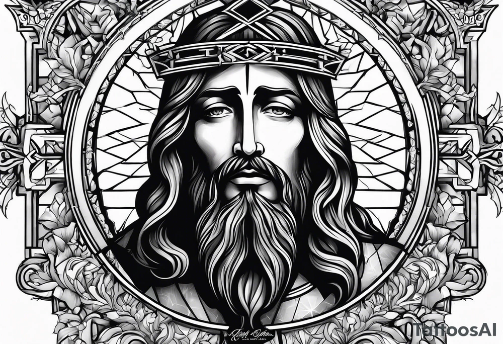 jesus olhando pra cima na cruz tattoo idea