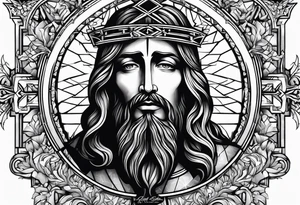 jesus olhando pra cima na cruz tattoo idea