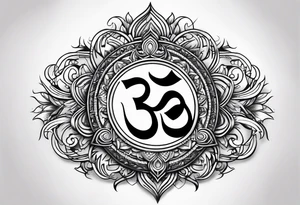 Powerful om symbol with the numbers 777 tattoo idea