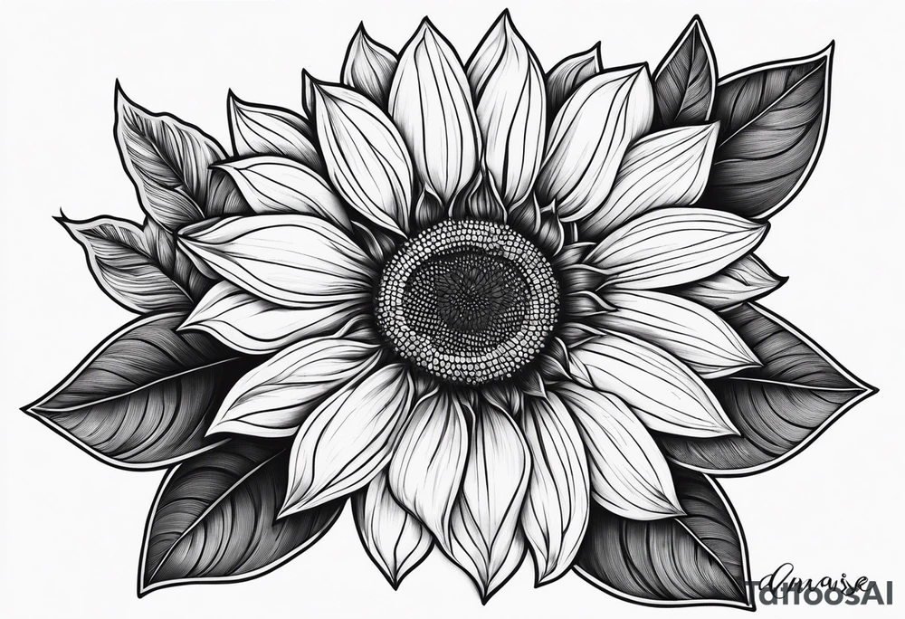 Name Annalise with a small sunflower tattoo idea