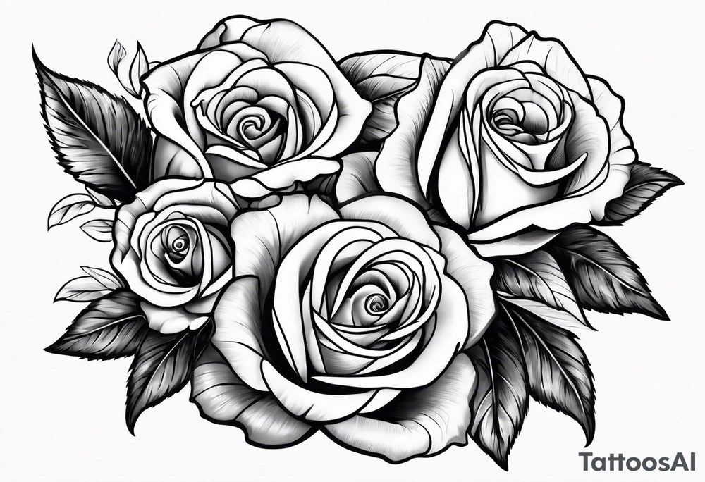 2 violets and 1 rose tattoo idea