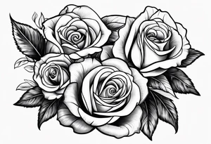 2 violets and 1 rose tattoo idea