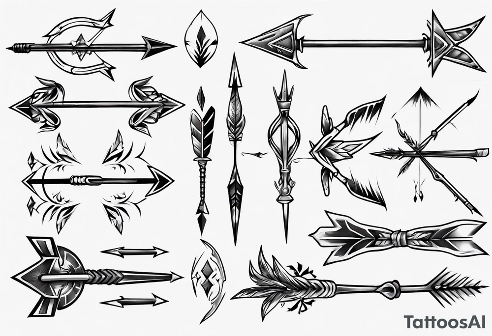 english long bow arrow tattoo idea
