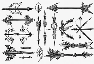 english long bow arrow tattoo idea