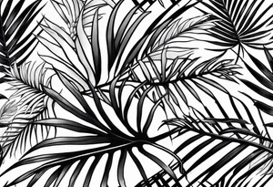 Tropical leaves tattoo idea