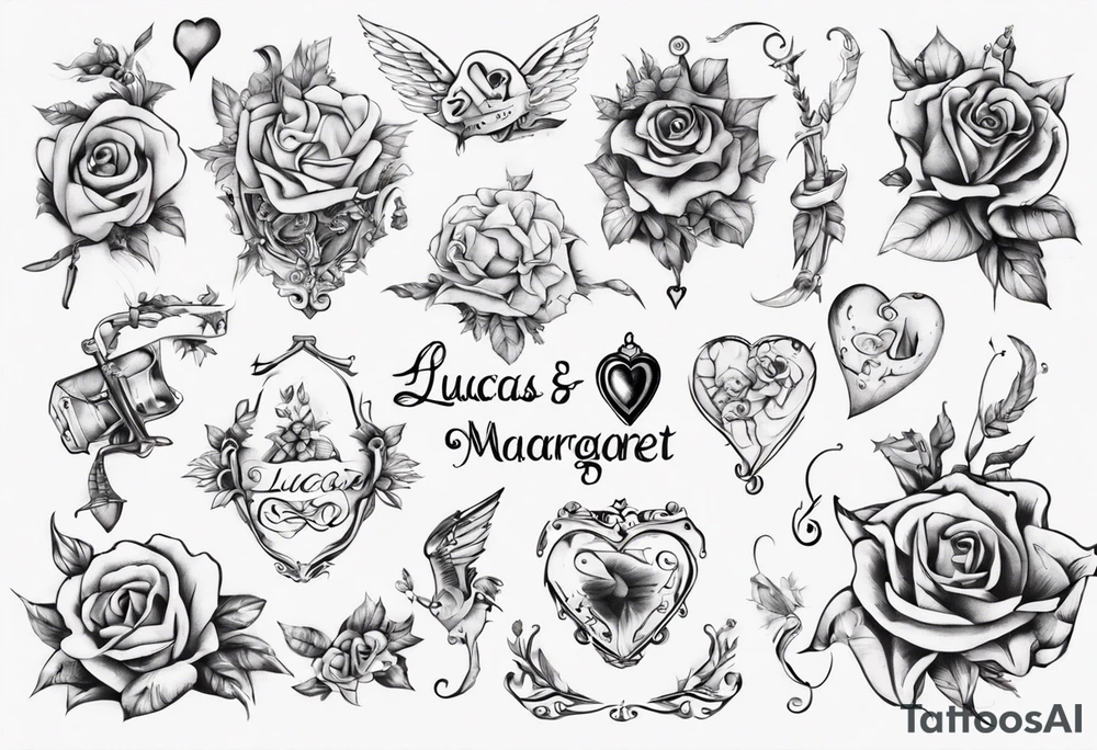 my kids' names: Lucas and Margaret and something that symbolizes love tattoo idea
