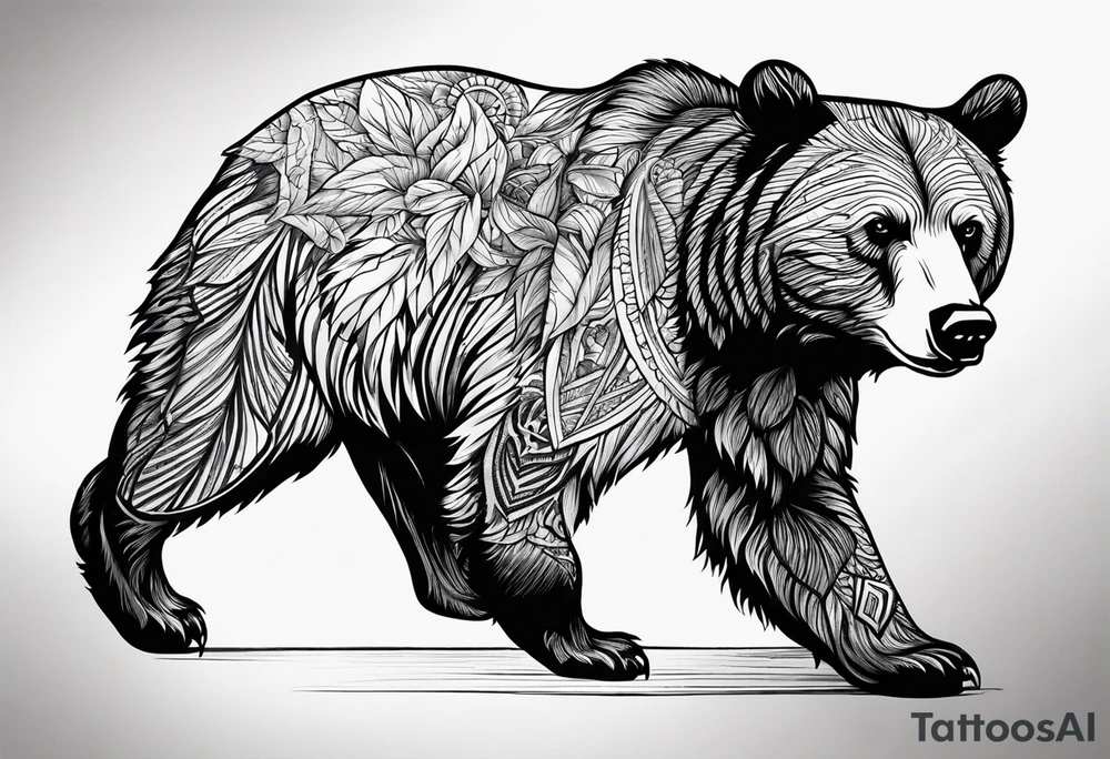 Bearhead on the left forehand tattoo idea