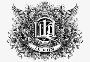 Musical theme with letters L and R tattoo idea