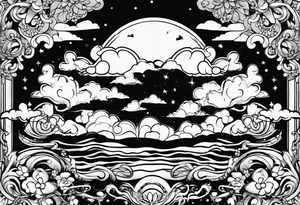 Snackz Da Jeweler with clouds tattoo idea