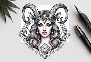 Feminine capricorn tattoo idea