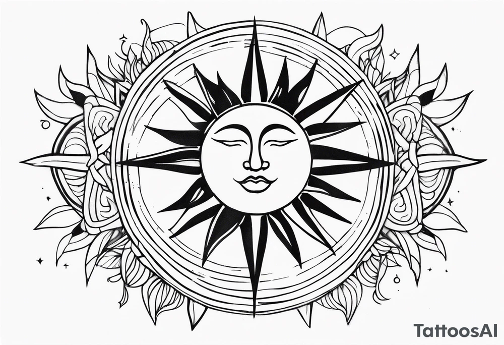 Sun and moon spiritual tattoo tattoo idea