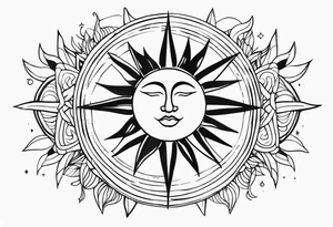 Sun and moon spiritual tattoo tattoo idea