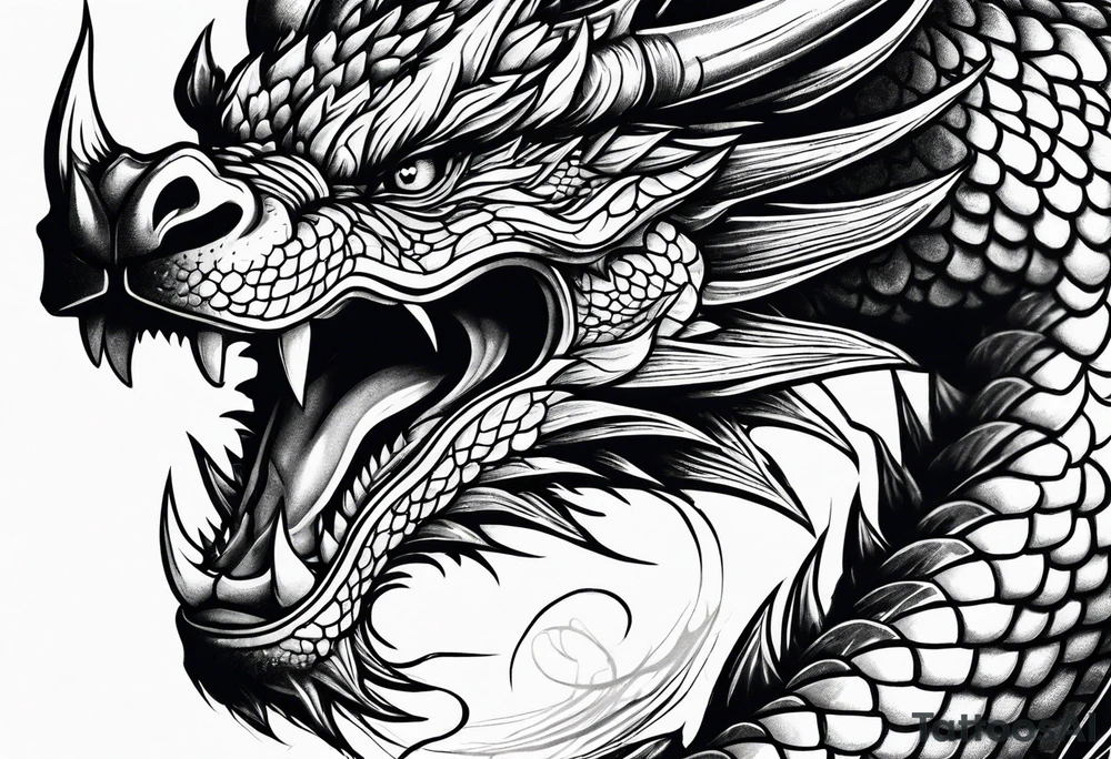 Roaring dragon tattoo idea