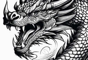 Roaring dragon tattoo idea