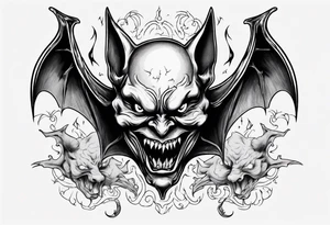 bat
hallucinating with demon face tattoo idea