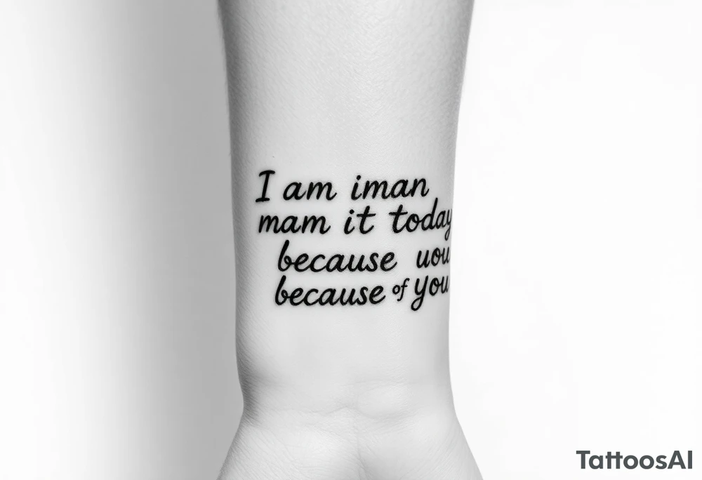 i am the man i am today because of you tattoo idea