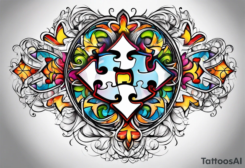 Autism puzzle piece tattoo idea