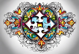 Autism puzzle piece tattoo idea