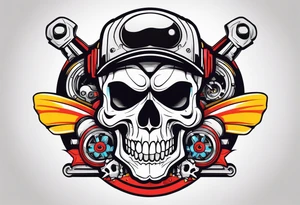 Mechanic skull tattoo idea