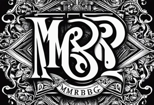 letters: "MRBG" underlined, equally separated
simple, clear, plain, unadorned, no background tattoo idea