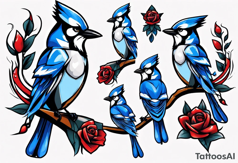 bluejay in a suit tattoo idea