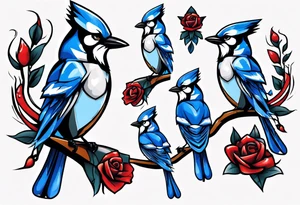 bluejay in a suit tattoo idea