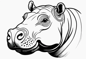 Baby hippo face tattoo idea