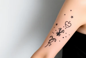 Stars constellation tattoo with libra, cancer, Taurus, 2 scorpio and capricorn tattoo idea