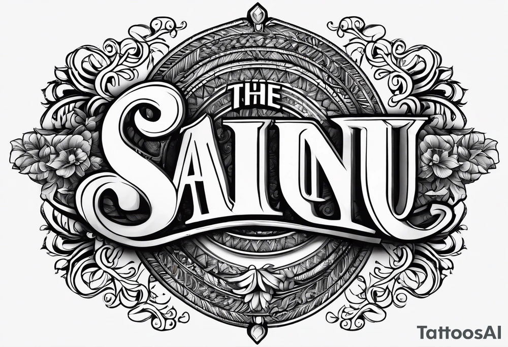 The name "saanu" in a fancy font for the forearm tattoo idea