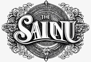 The name "saanu" in a fancy font for the forearm tattoo idea
