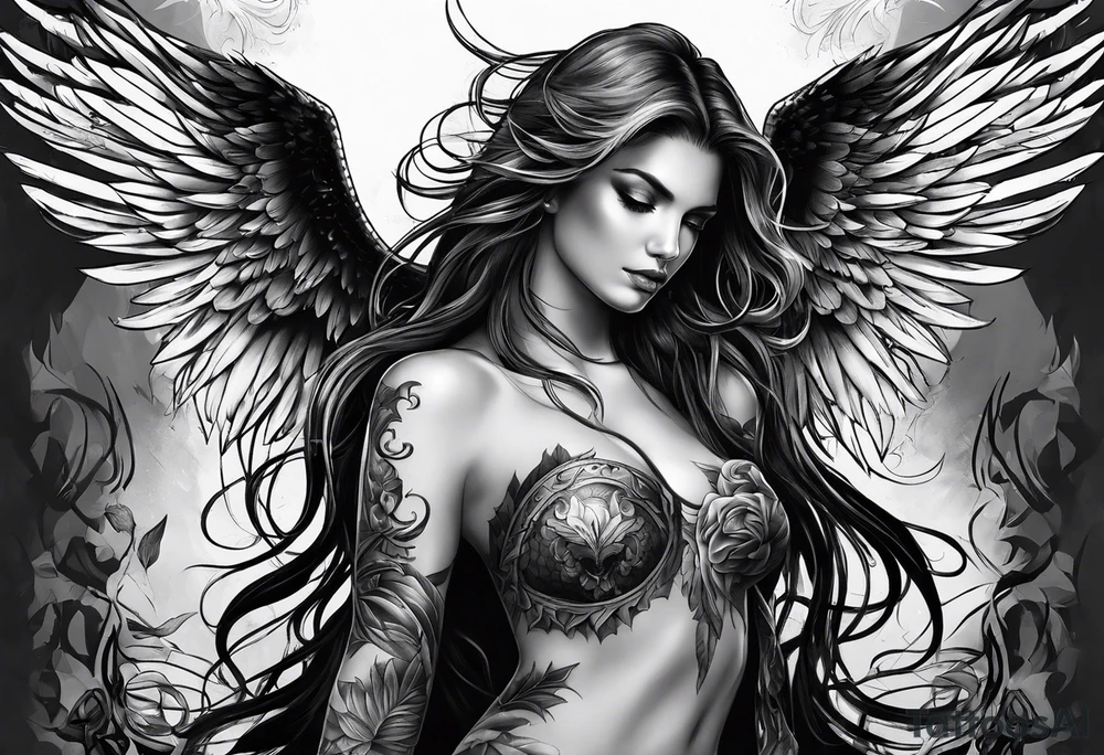 Fallen angel tattoo idea