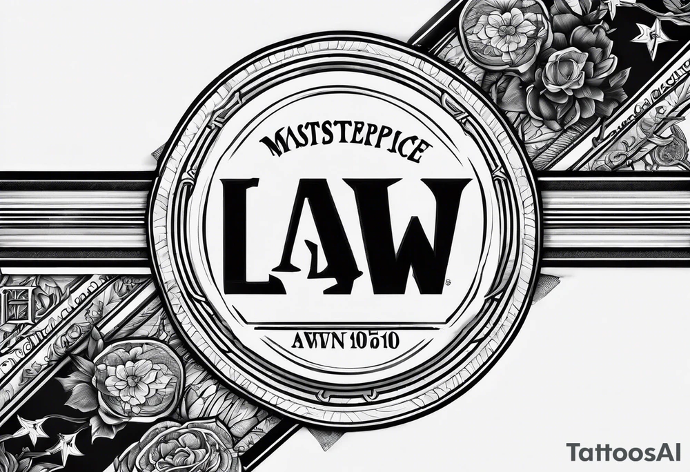 Wu-Tang font saying down by Law tattoo idea