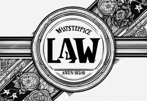 Wu-Tang font saying down by Law tattoo idea