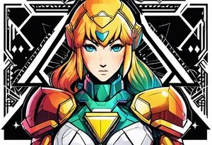 Samus shooting a triforce tattoo idea