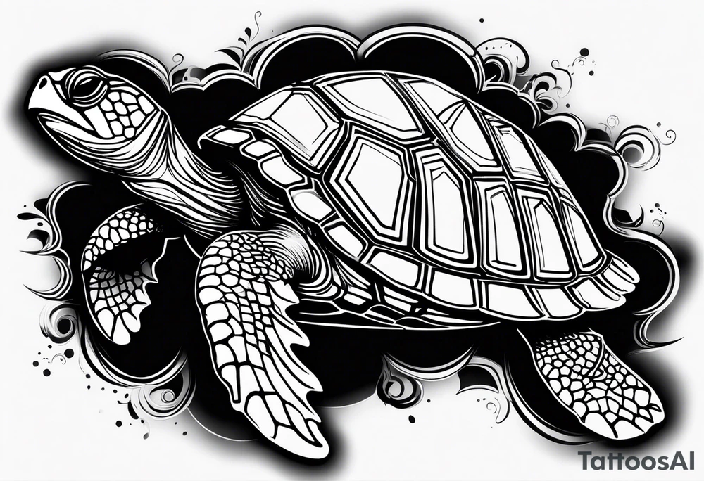 small tribal sea turtle
 tattoo tattoo idea