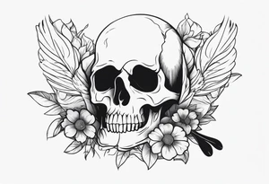 bird and skull tattoo idea