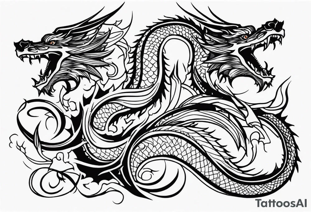 roaring dragons tattoo idea