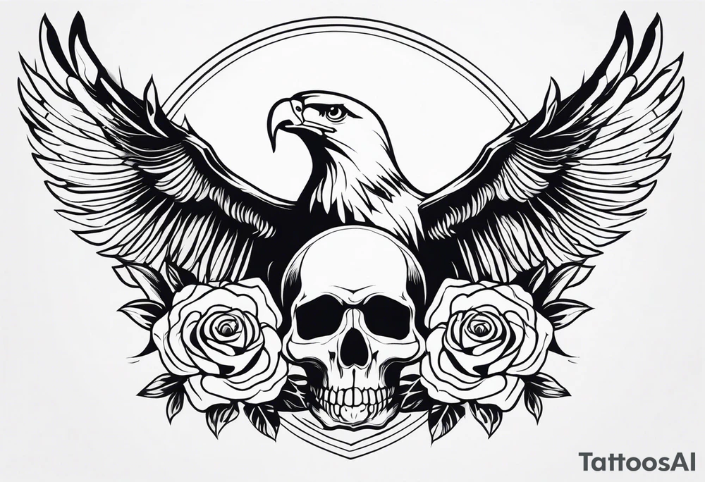 incorporate an eagle, with skull and flowers tattoo idea incorporate an eagle, with skull and flowers tattoo idea