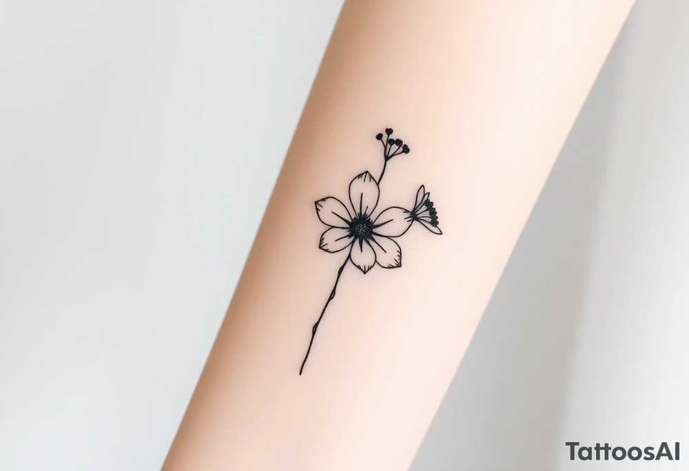 Flower crisântemo e astromelia tattoo idea